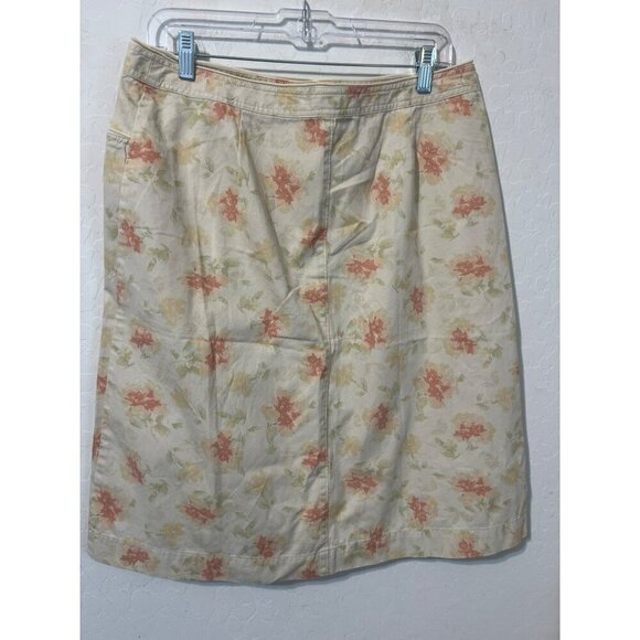 NWT J. Jill Watercolor Floral Skirt Sz 12 Pastel Knee Length - Picture 4 of 8
